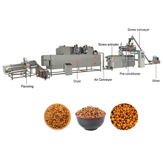 Hochleistungs-Produktionslinie für Haustier-Trockenfutter für Hunde, Extruder, schwimmende Fischfutter-Pellet-Herstellungsverarbeitungsmaschine